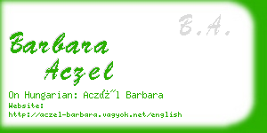 barbara aczel business card